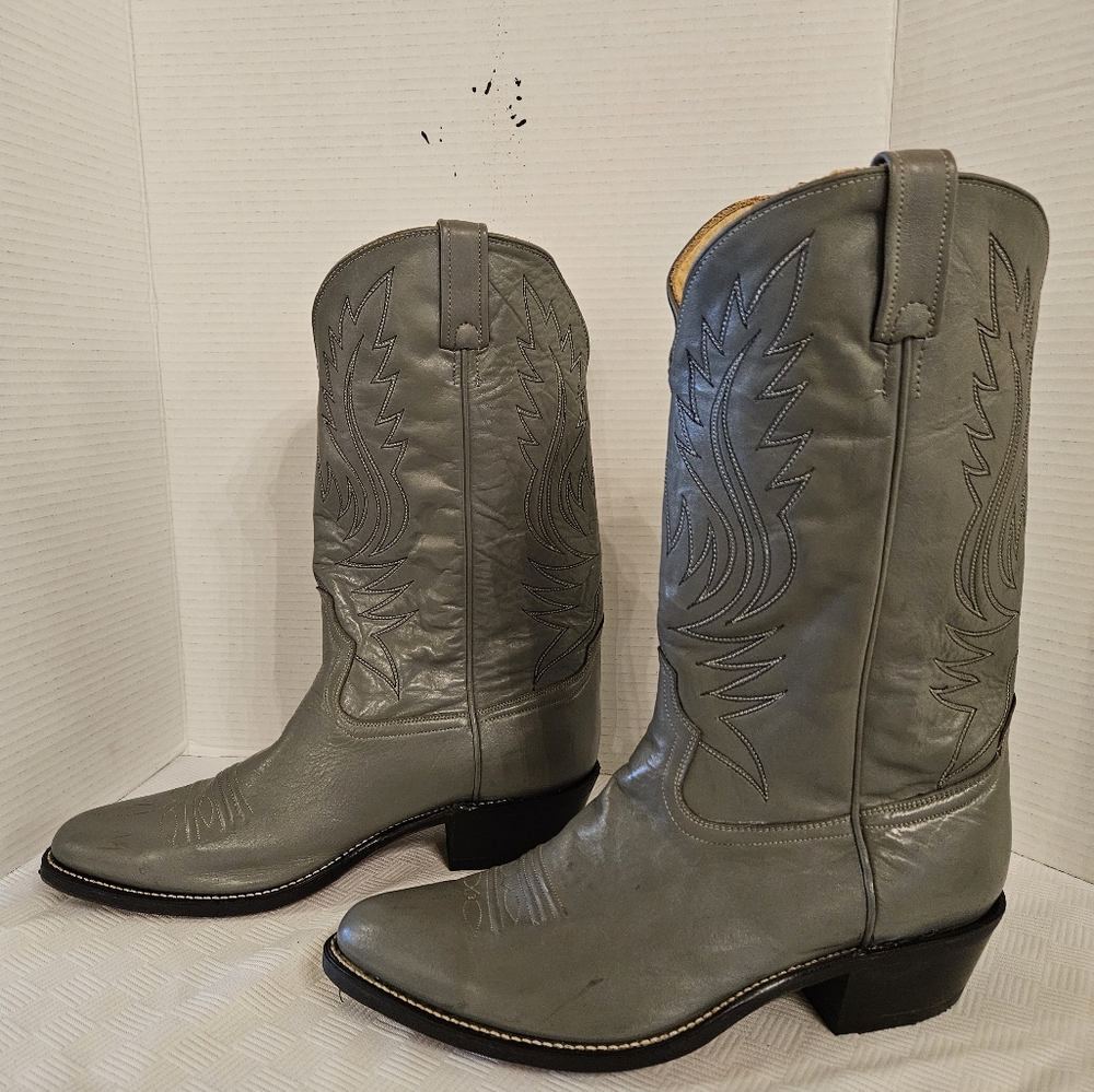 Gray Western Cowboy Boots